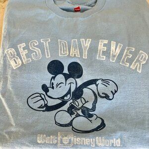 AUTHENTIC FROM PARK DISNEY/HANES - BEST DAY EVER MICKEY TEE - SIZE M
